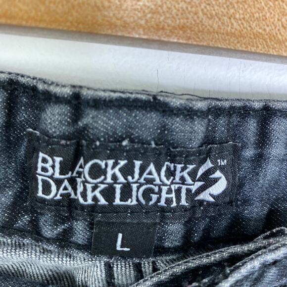 BlackJack Dark Light Washed Black Distressed Jeans Women's Size Large L - Picture 6 of 10